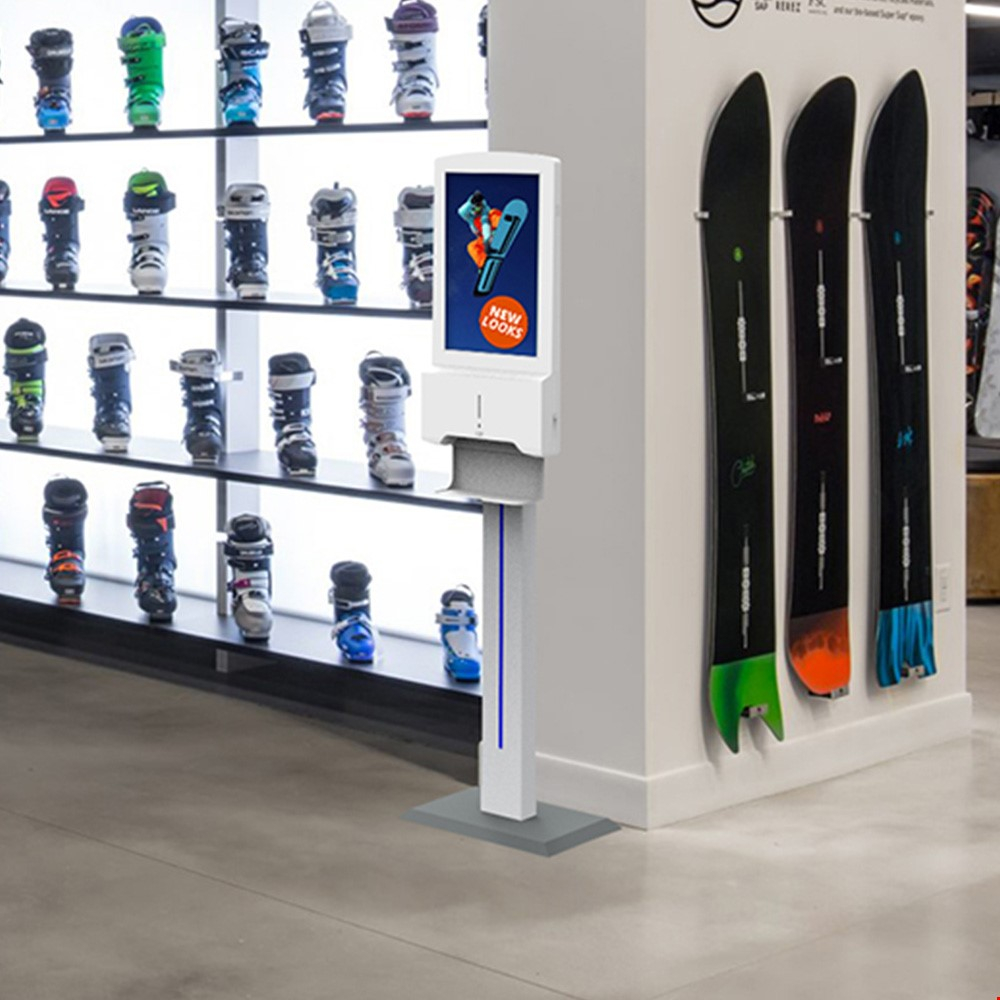 Free Standing Automatic Hand Sanitising Stand In Retail Store