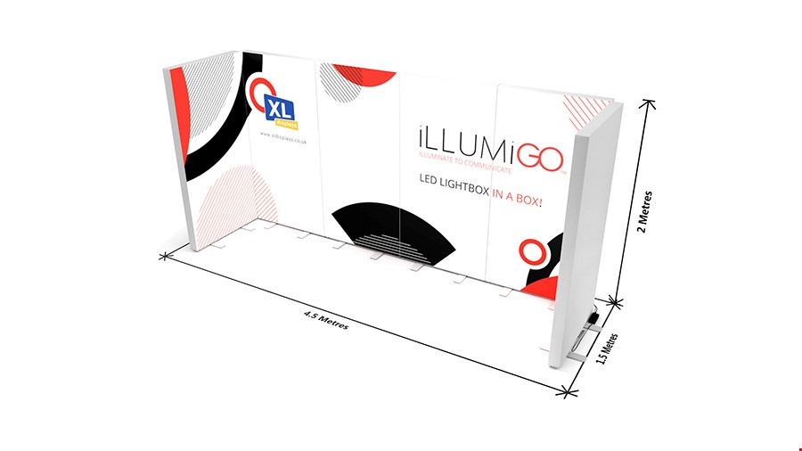 Dimensions of The iLLUMiGO Illuminated Lightbox Display 5 x 2m