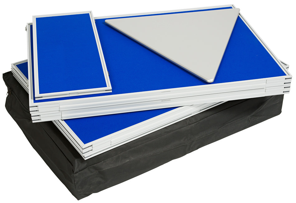Display boards fit into the included portable carry bag