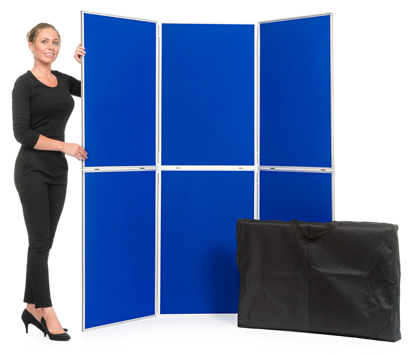 6 Panel Exhibition Display Stand with Aluminium Frame and Two Storage Cases 
