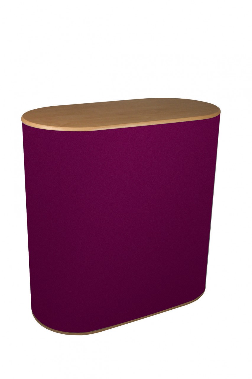 Double D Shaped Portable Counter with Fabric Wrap