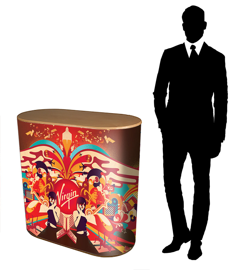 Double D Counter with Printed Graphic Wrap
