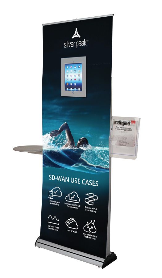 Excaliber 2 Banner with iPad Holder, Shelf and Literature Holder (iPad Not Included)