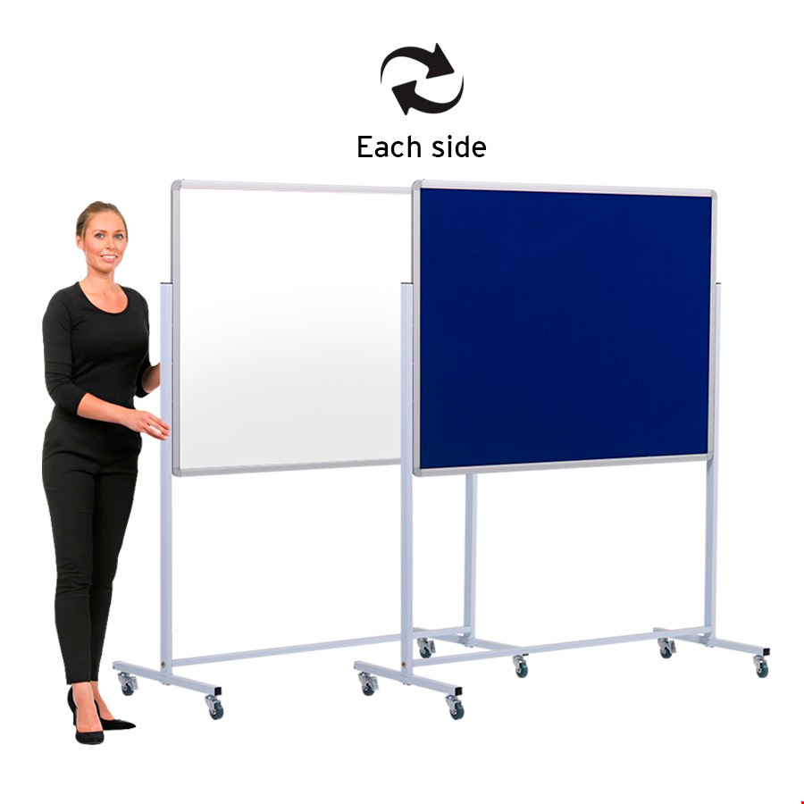 Mobile Whiteboard and Pinboard Combi