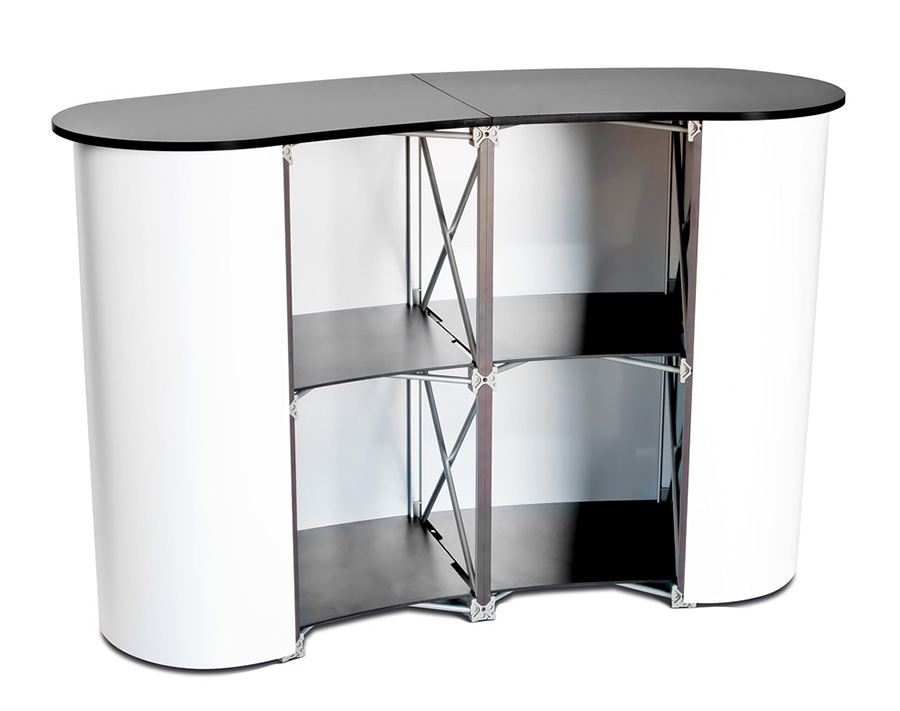 Eurostand Pop Up Counter 2x2 Black Top - Rear