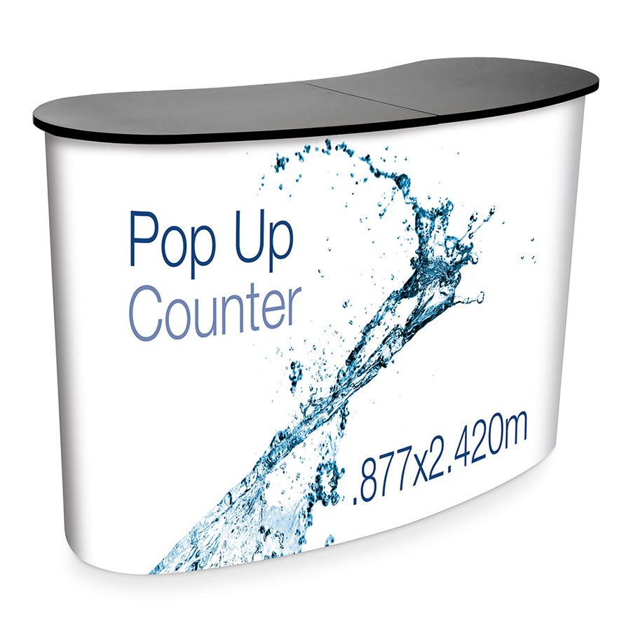 Eurostand Pop Up Counter 2x2 Black Top