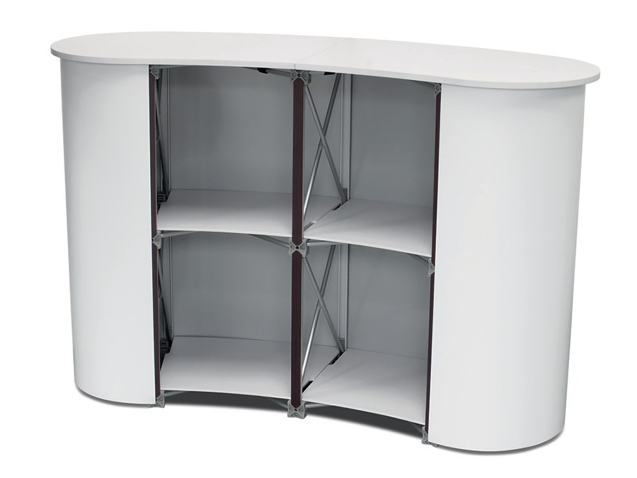 Eurostand Pop Up Counter 2x2 White Top - Rear