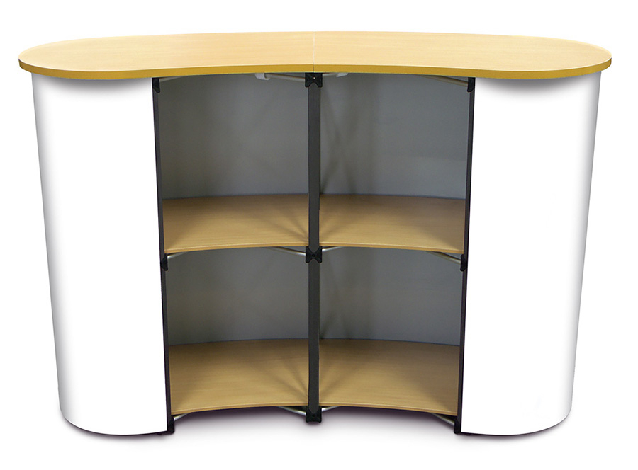 Eurostand Pop Up Counter 2x2 Wood Effect - Rear