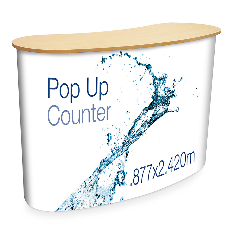 Eurostand Pop Up Counter 2x2 Wood Effect Top