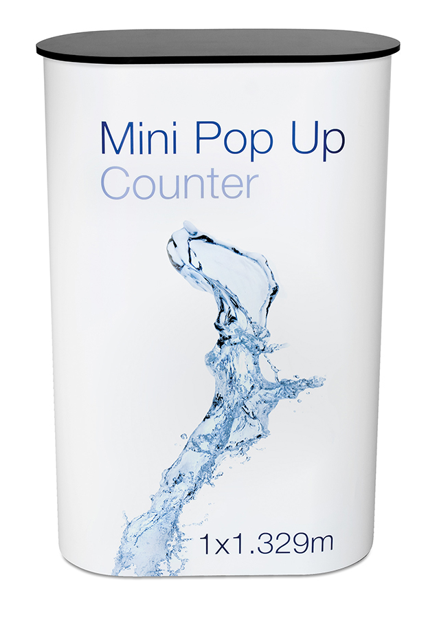 Eurostand Pop Up Counter 2x1 Black Top