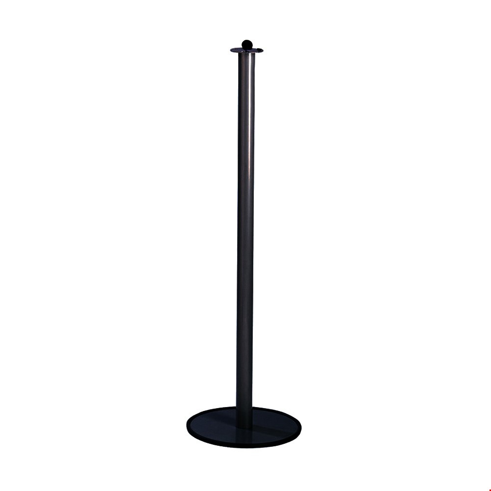 Exhibition Queue Barrier Black Post with Base