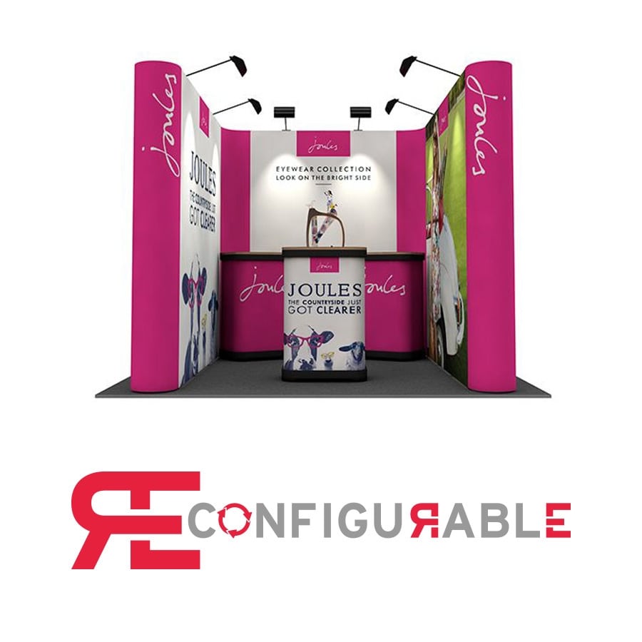 U-Shaped Linked Pop Up Exhibition Stand 3m x 3m