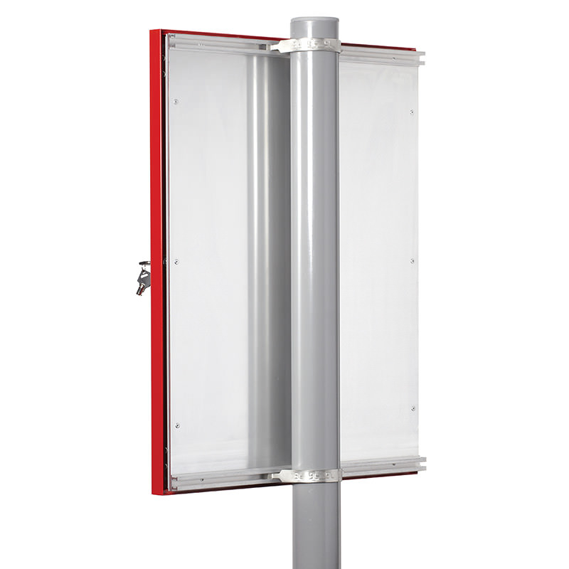 Rear view External Notice Board Post mounted