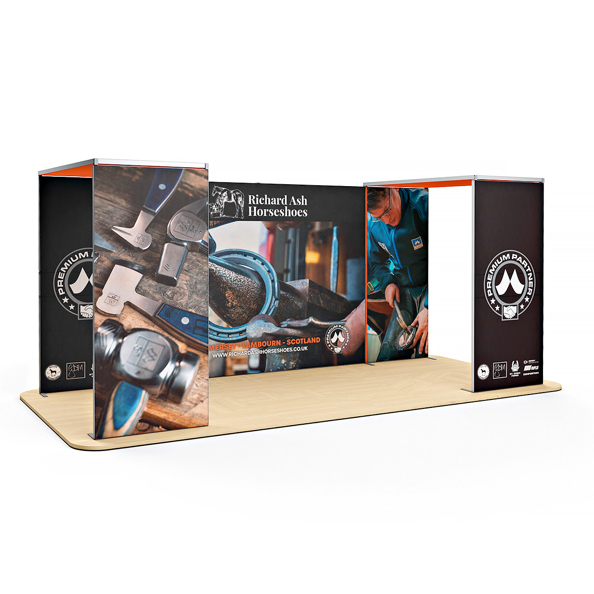FABLOK<sup>®</sup> Modular Exhibition Stand Fabric Display With Double Arches 5m x 2m