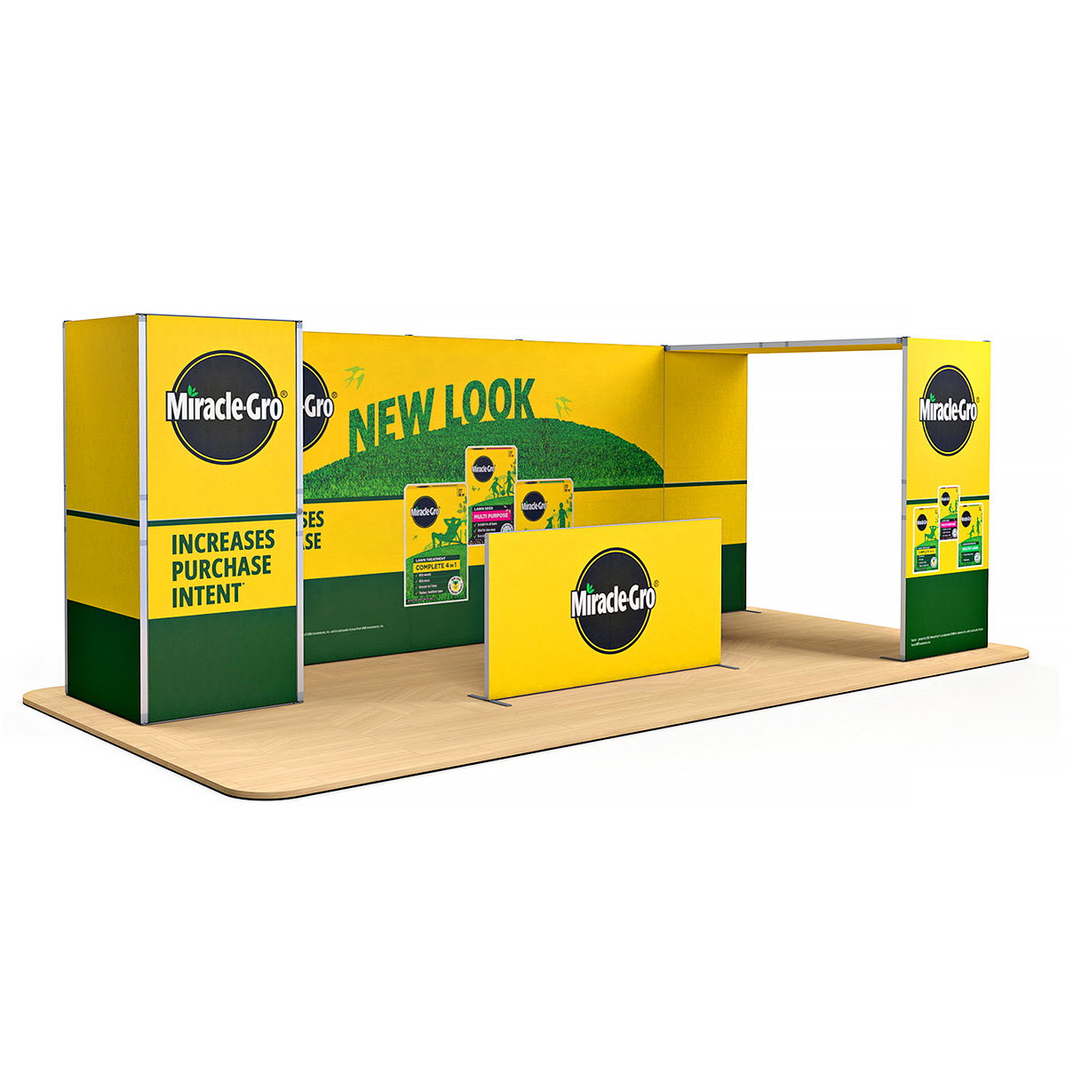 FABLOK® Exhibition Stand SEG Fabric Display With Storage Cupboard And Arch 6x3