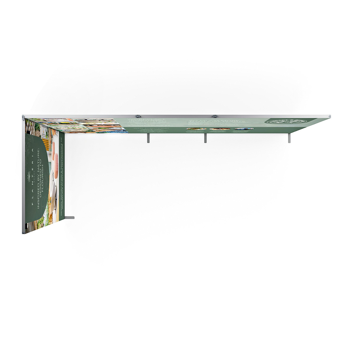 Overhead View of FABLOK® Modular Display Stand L-Shape Exhibition Display 4x2.