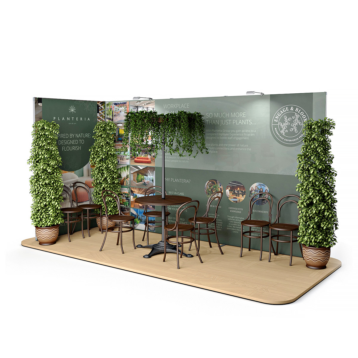 FABLOK® Fabric Exhibition Stand Display 4x2 With Optional LED Lights and Furniture (Not Included).