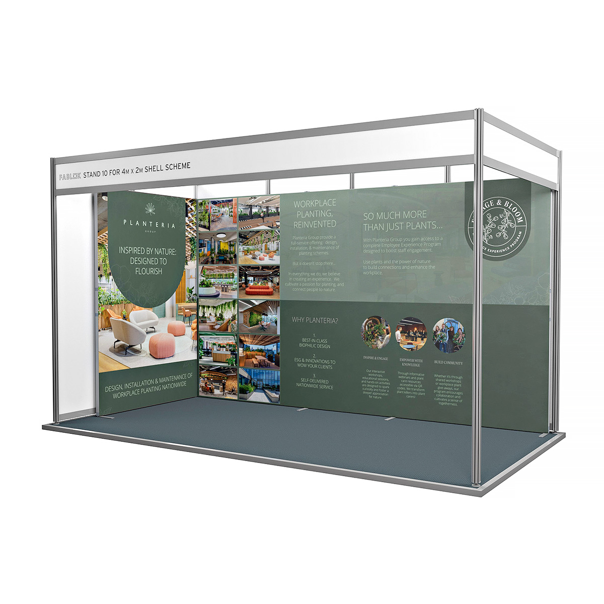 FABLOK® Fabric Display Stand Exhibition Corner Shell Scheme Booth 4m x 2m
