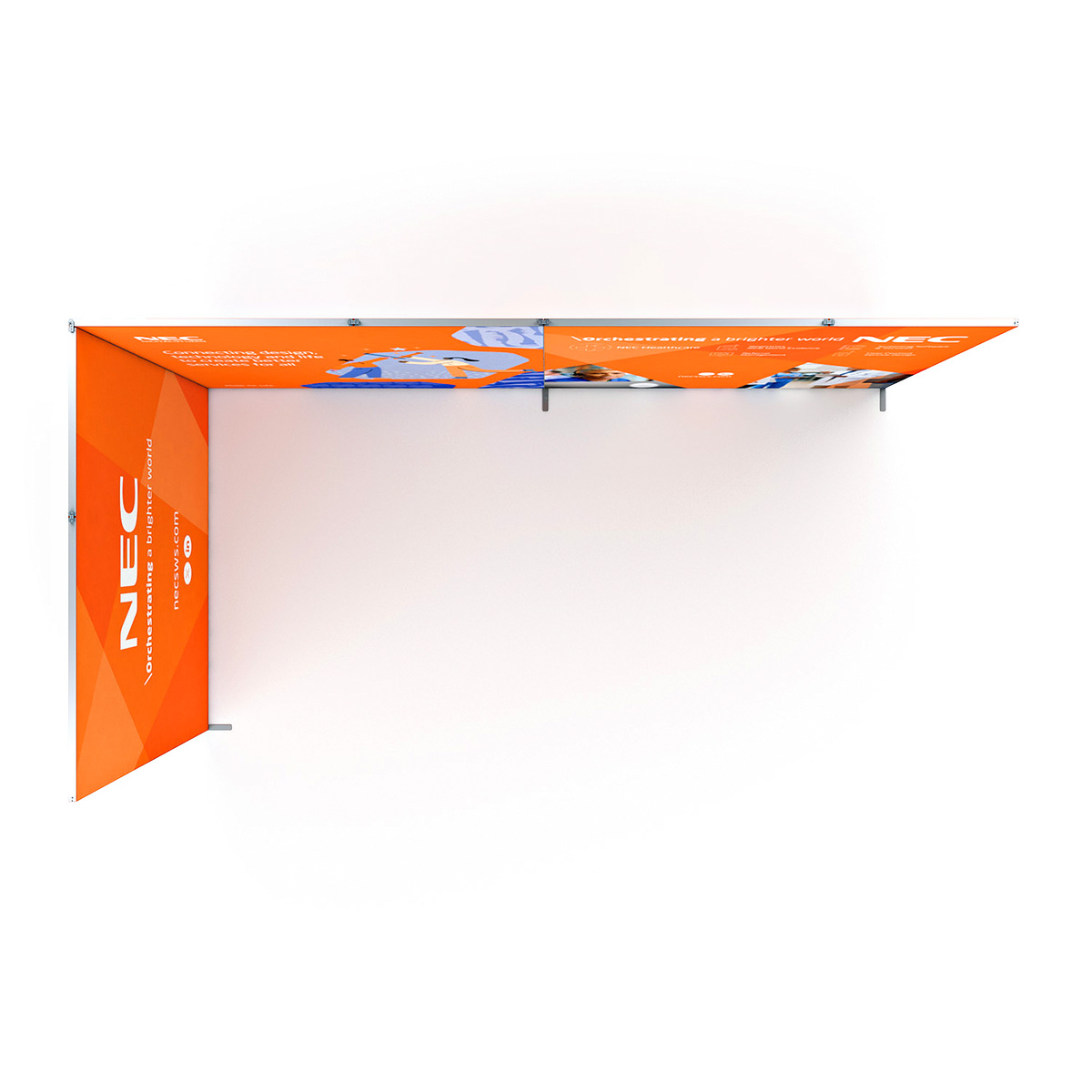 Overhead Floor Plan of 5m x 3m L-Shape Exhibition Stand FABLOK® SEG Displays