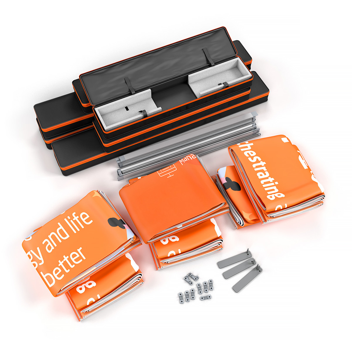 FABLOK® Fabric Exhibition Stand Components - SEG Frames, Tension Fabric Graphics And Accessories