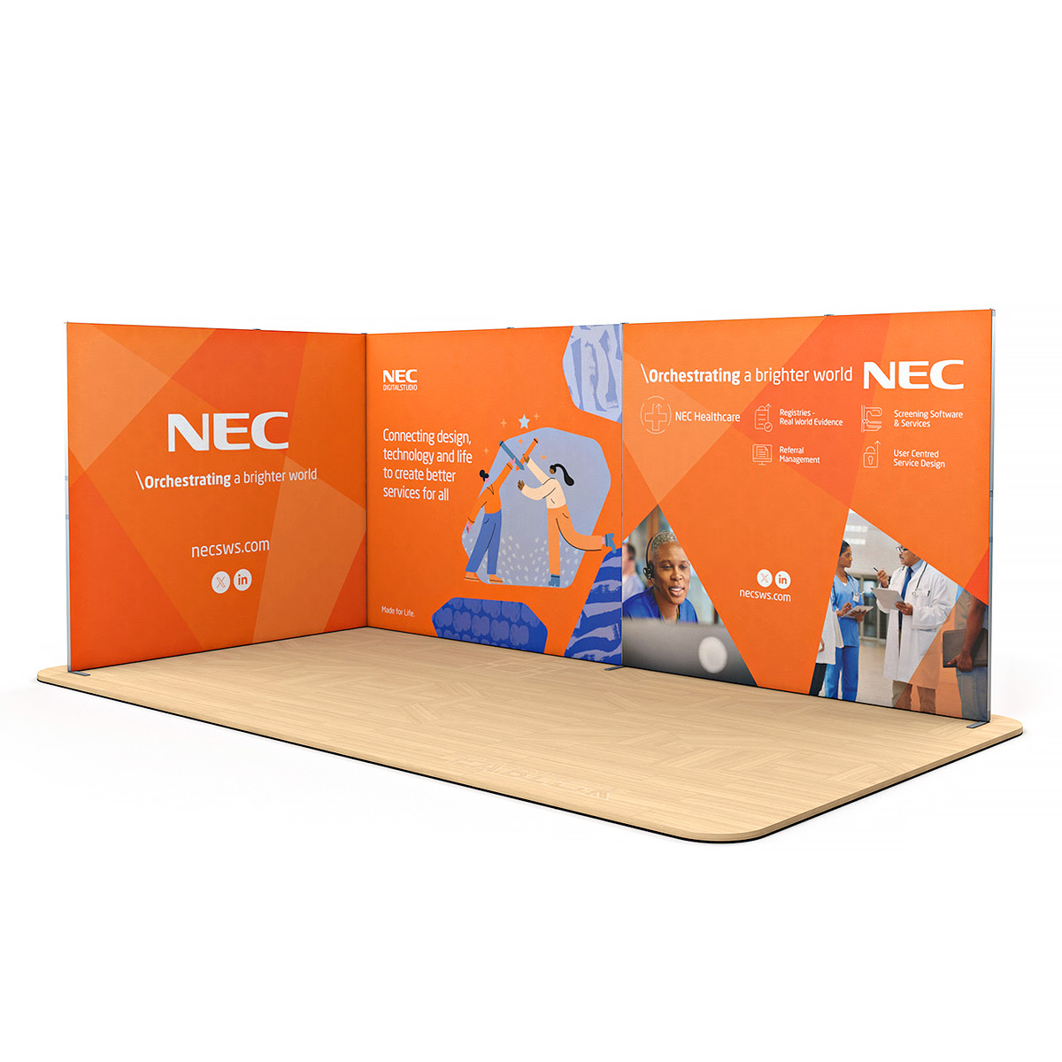 FABLOK<sup>®</sup> Fabric Exhibition Display Stand Corner Booth Display 5m x 3m