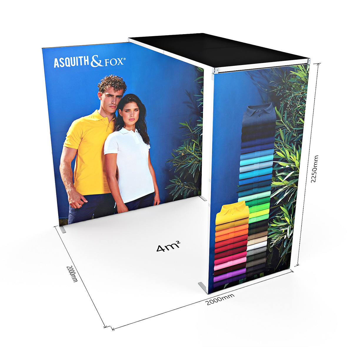 Dimensions of FABLOK® Fabric Exhibition Stand Arch 2x2.