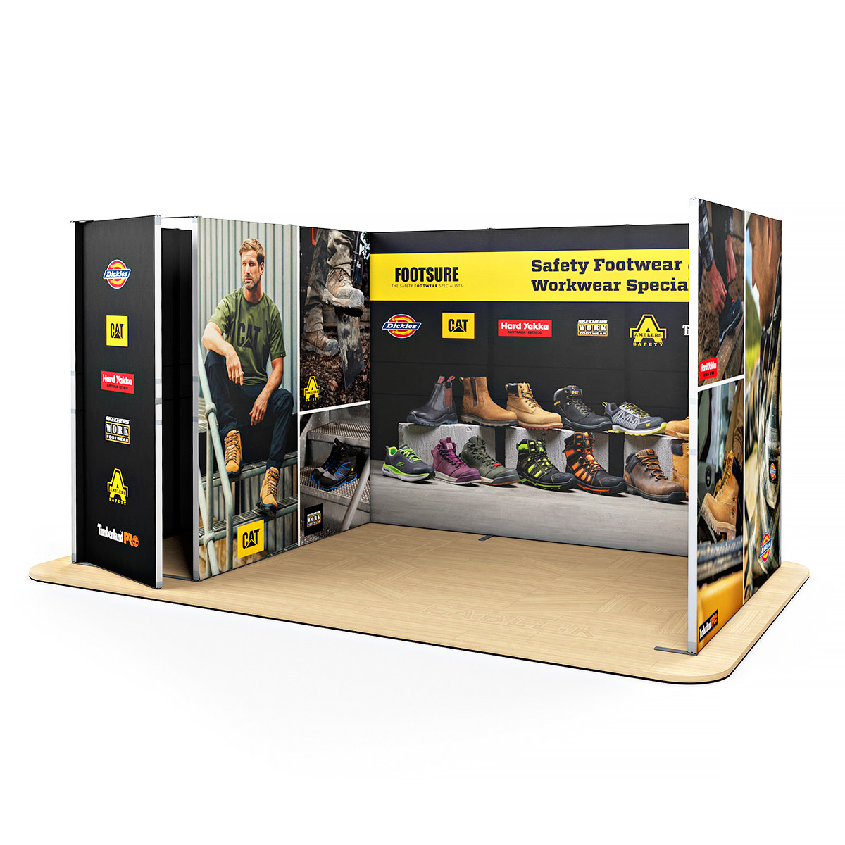 FABLOK® Modular Exhibition Stand Fabric Display With Double Storage Cupboards 4x3