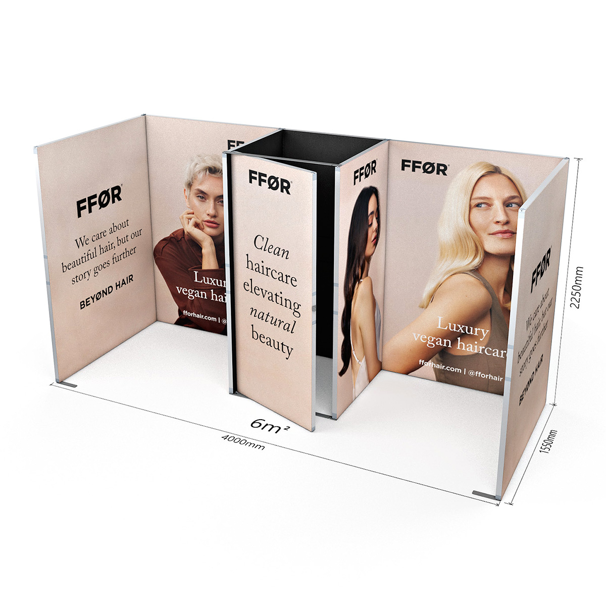 Dimensions of 4m x 2m FABLOK® Modular Exhibition Stand