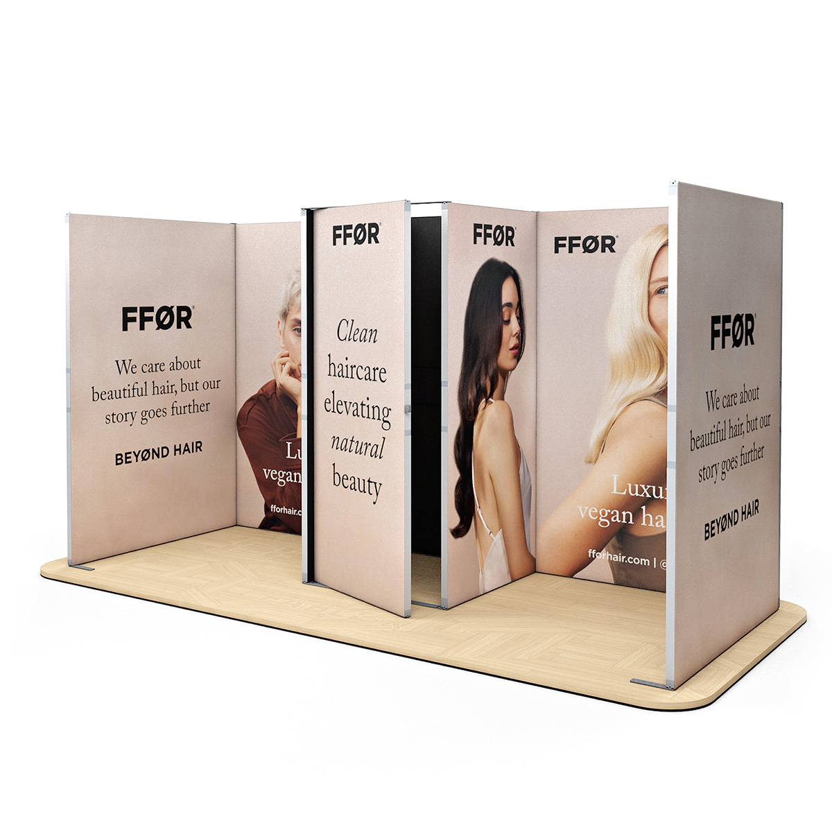 FABLOK® Modular Exhibition Stand Fabric Display With Storage Cupboard 4m x 2m