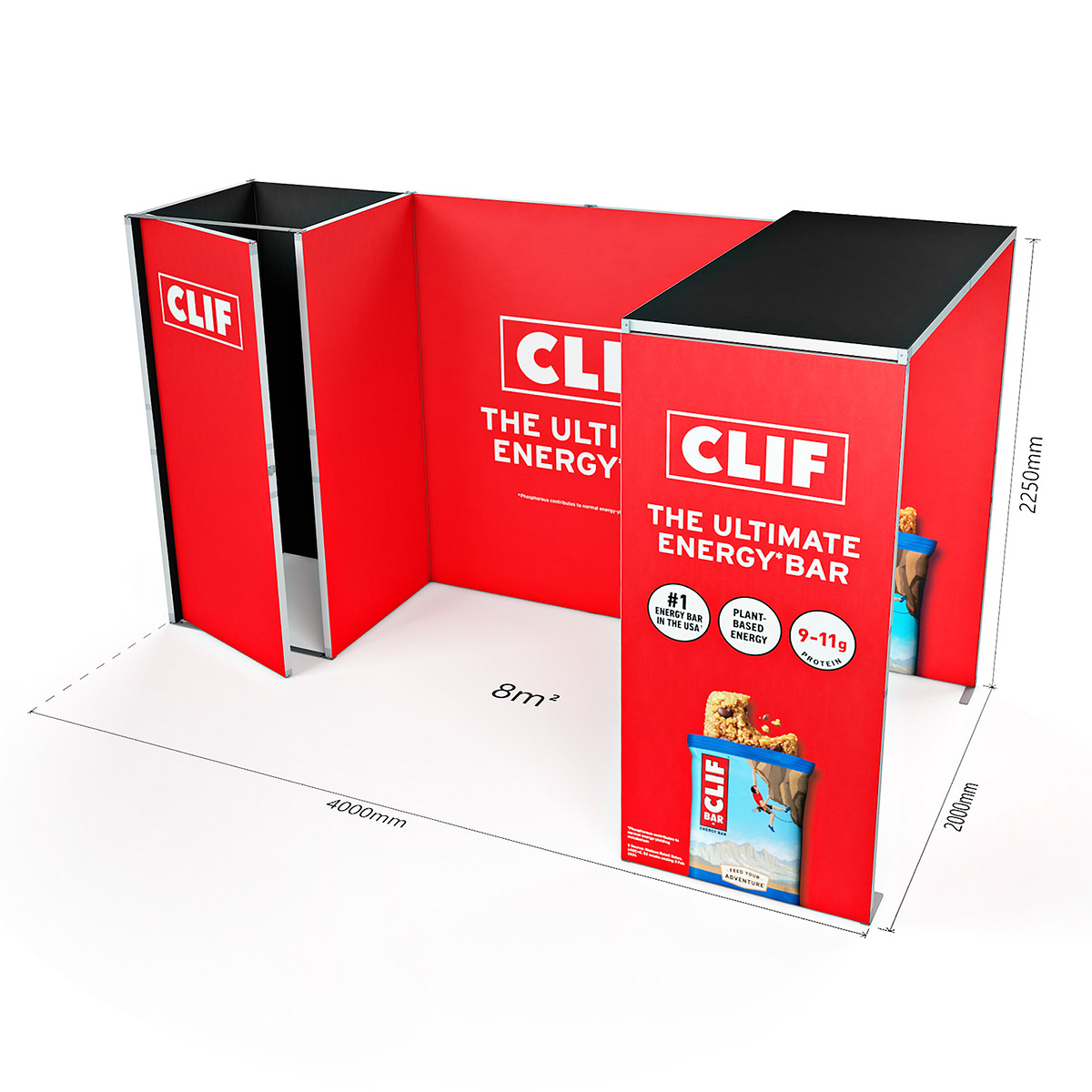 Dimensions FABLOK® Modular Exhibition Stand Fabric Display With Cupboard And Archway 4x2