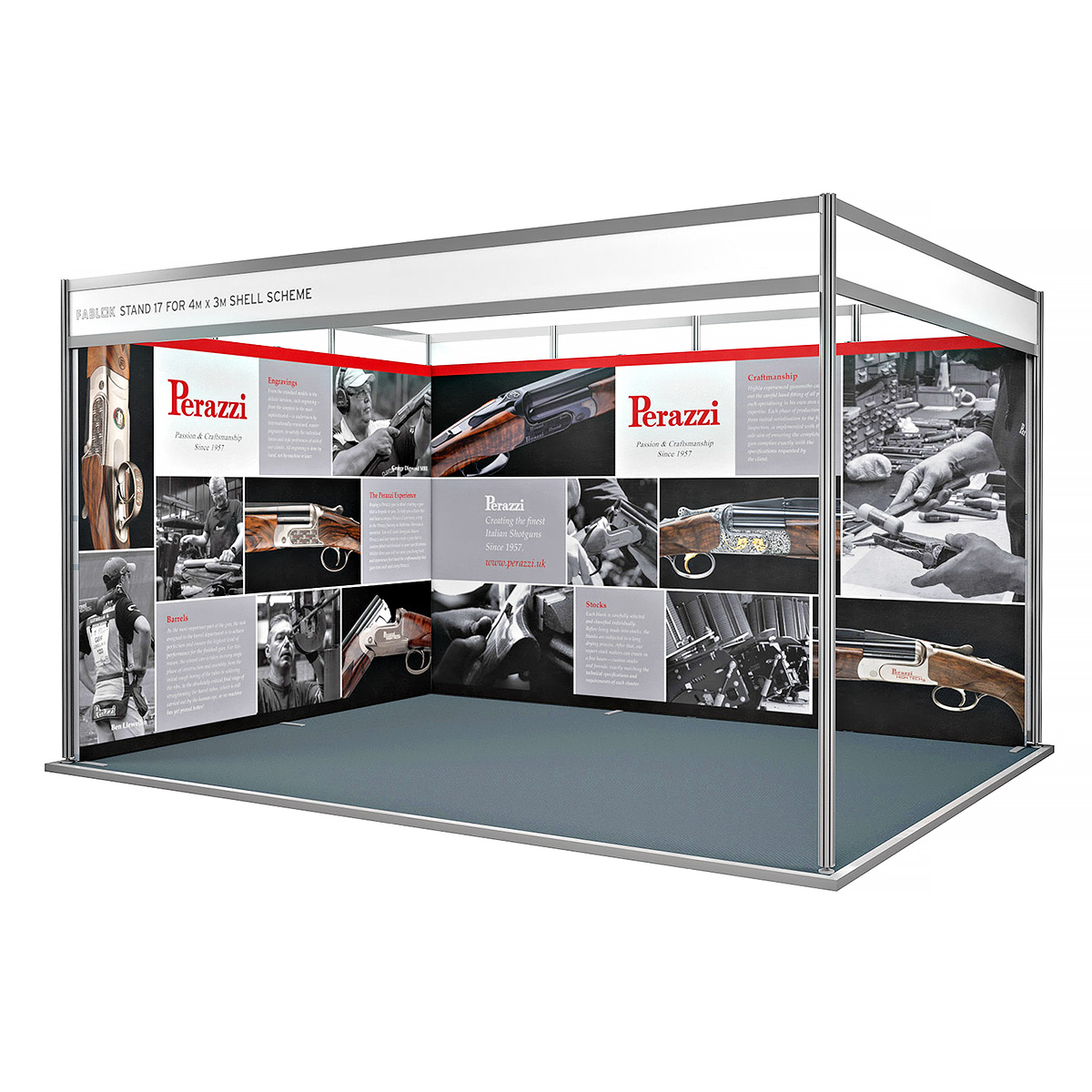 FABLOK® Tension Fabric Display Stand Exhibition Shell Scheme Booth L-Shape 4m x 4m