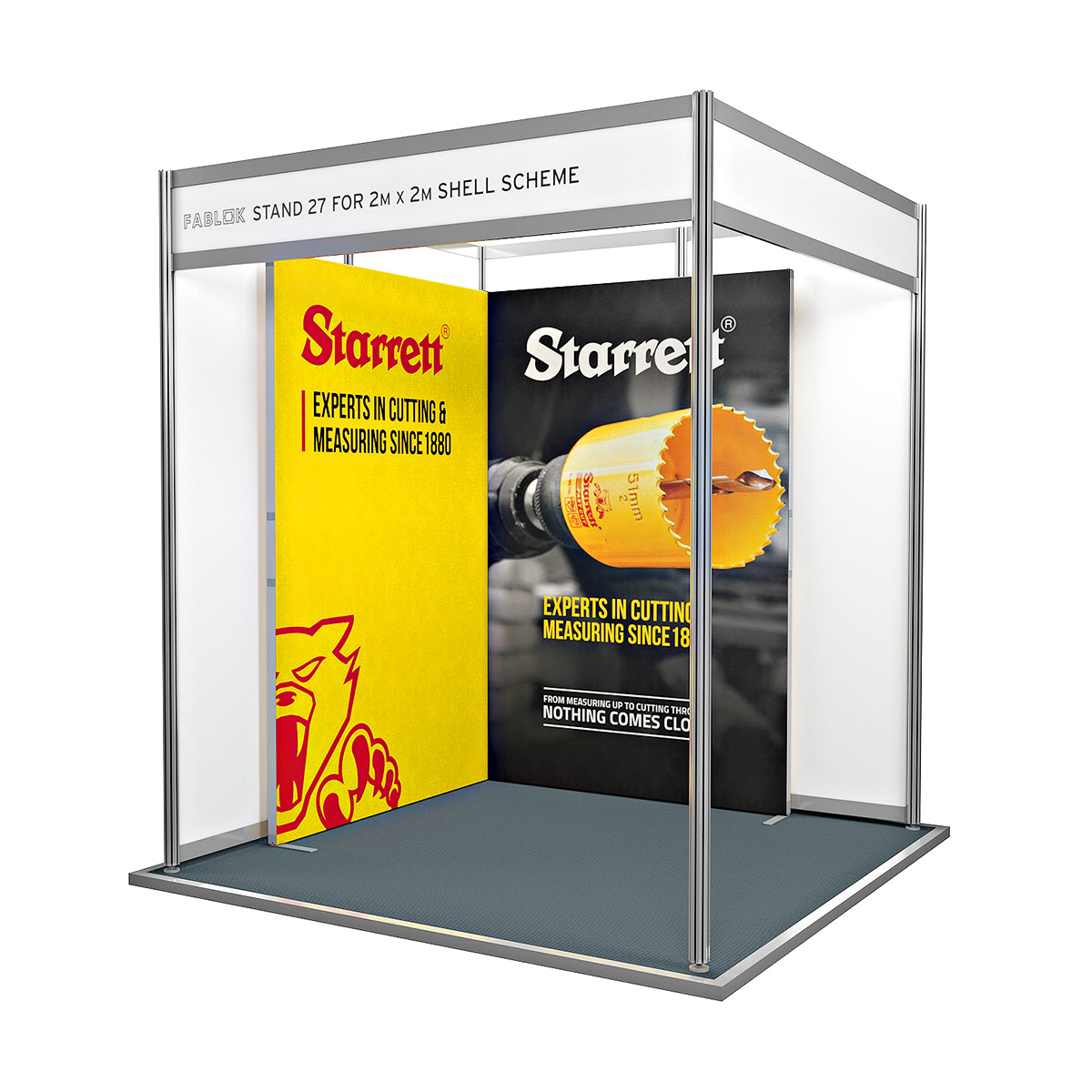 FABLOK® Fabric Display Stand Corner Shell Scheme Exhibition Booth 2m x 2m