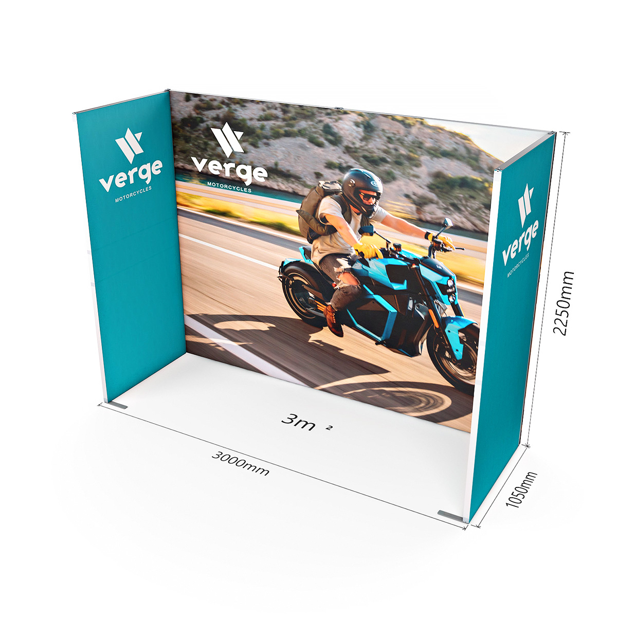 Dimensions of FABLOK® Fabric Display Stand 3m x 1m U-Shape Exhibition Booth