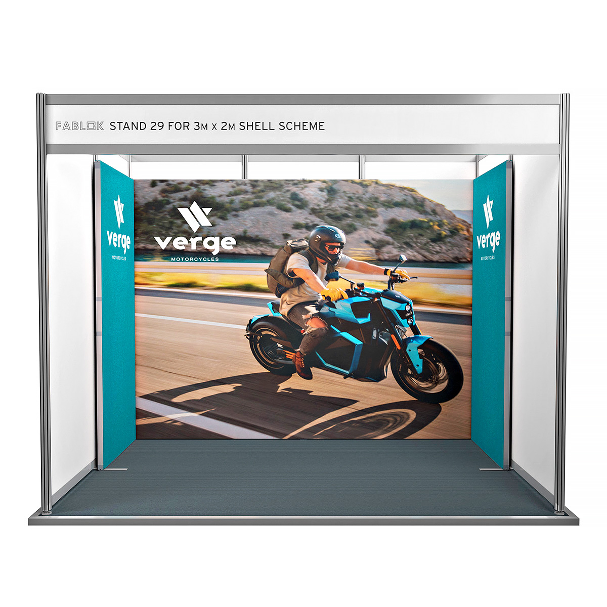FABLOK® Tension Fabric Display Stand Shell Scheme Exhibition Backdrop U-Shape Display 3m x 1m
