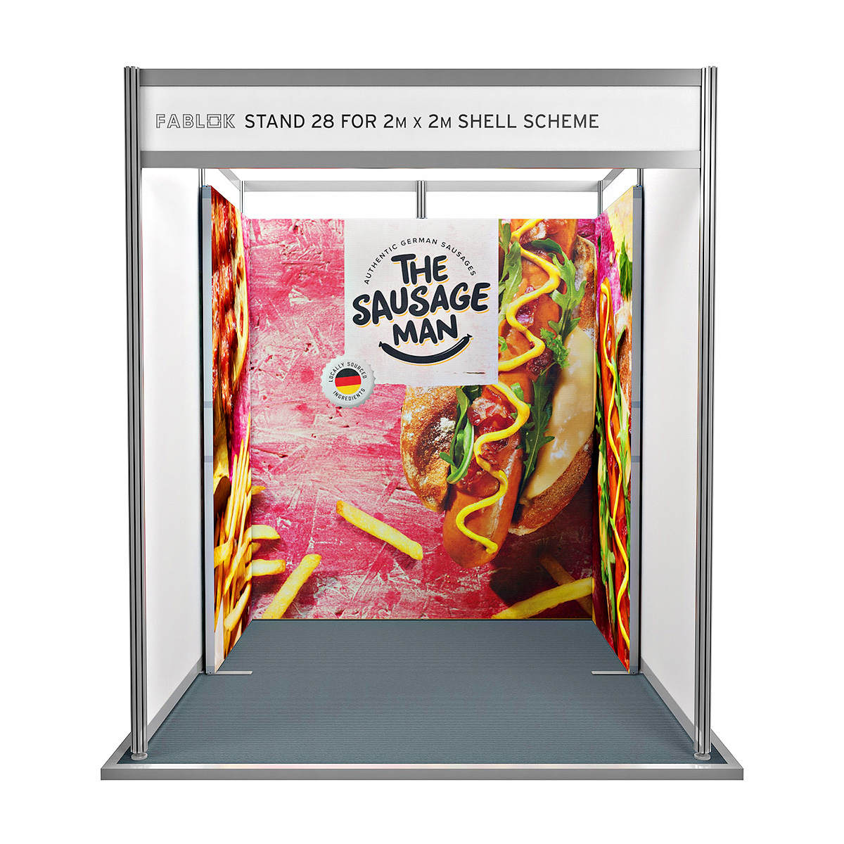 FABLOK® Tension Fabric Display Stand Shell Scheme Exhibition stand U-Shape Display 2m x 1m