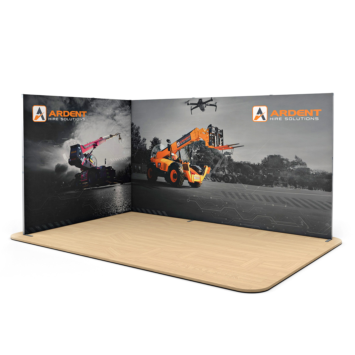 FABLOK® Tension Fabric Display Stand Exhibition Backdrop L Shape 4m x 3m