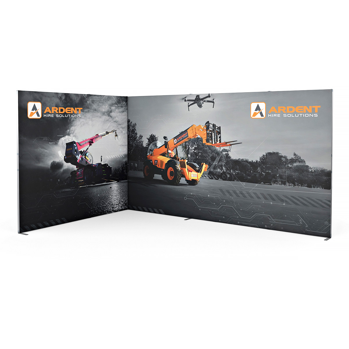 FABLOK® Tension Fabric Display Booth 4m x 3m L-Shaped Exhibition Stand
