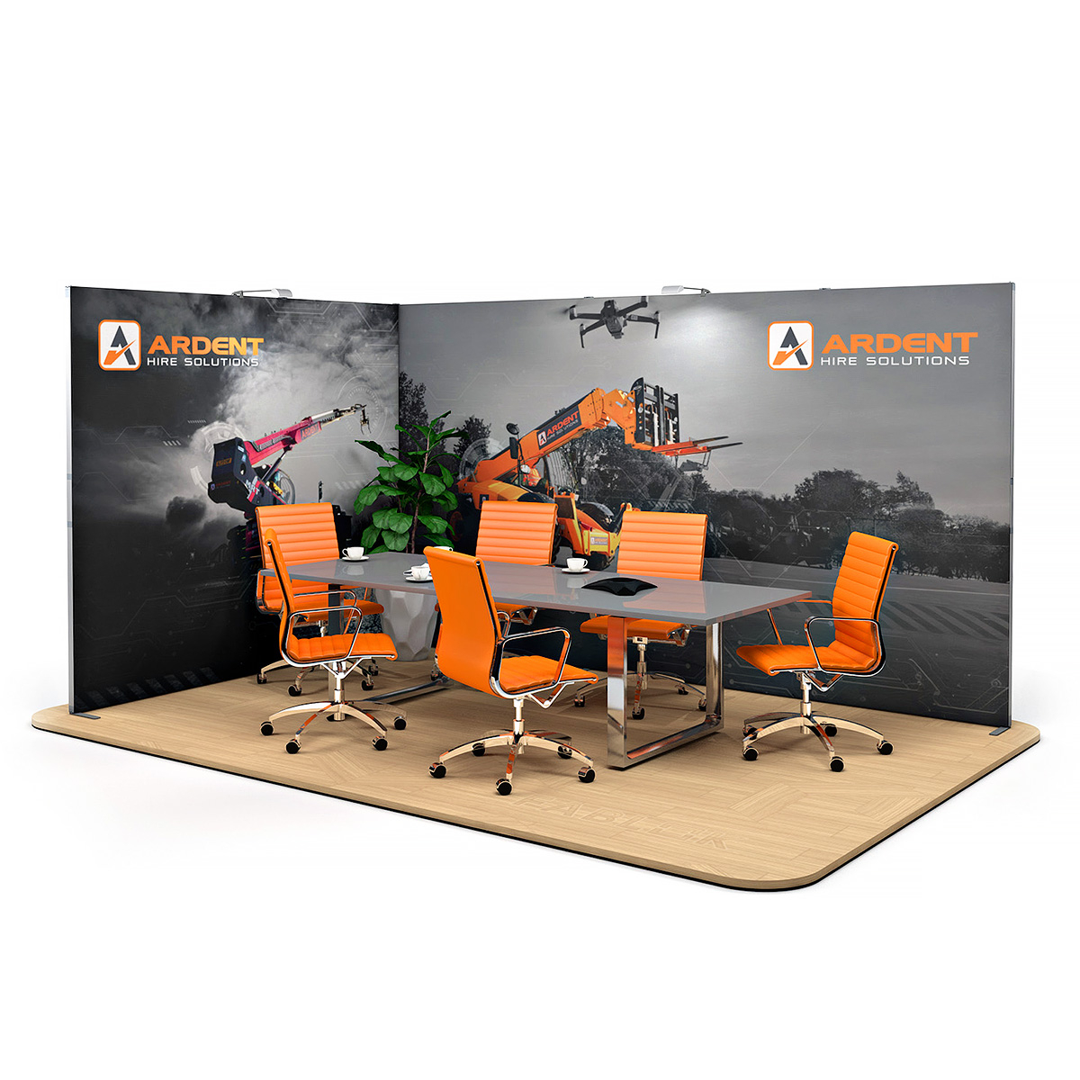 FABLOK® Tension Fabric Exhibition Stand 4m x 3m With Two Open Sides