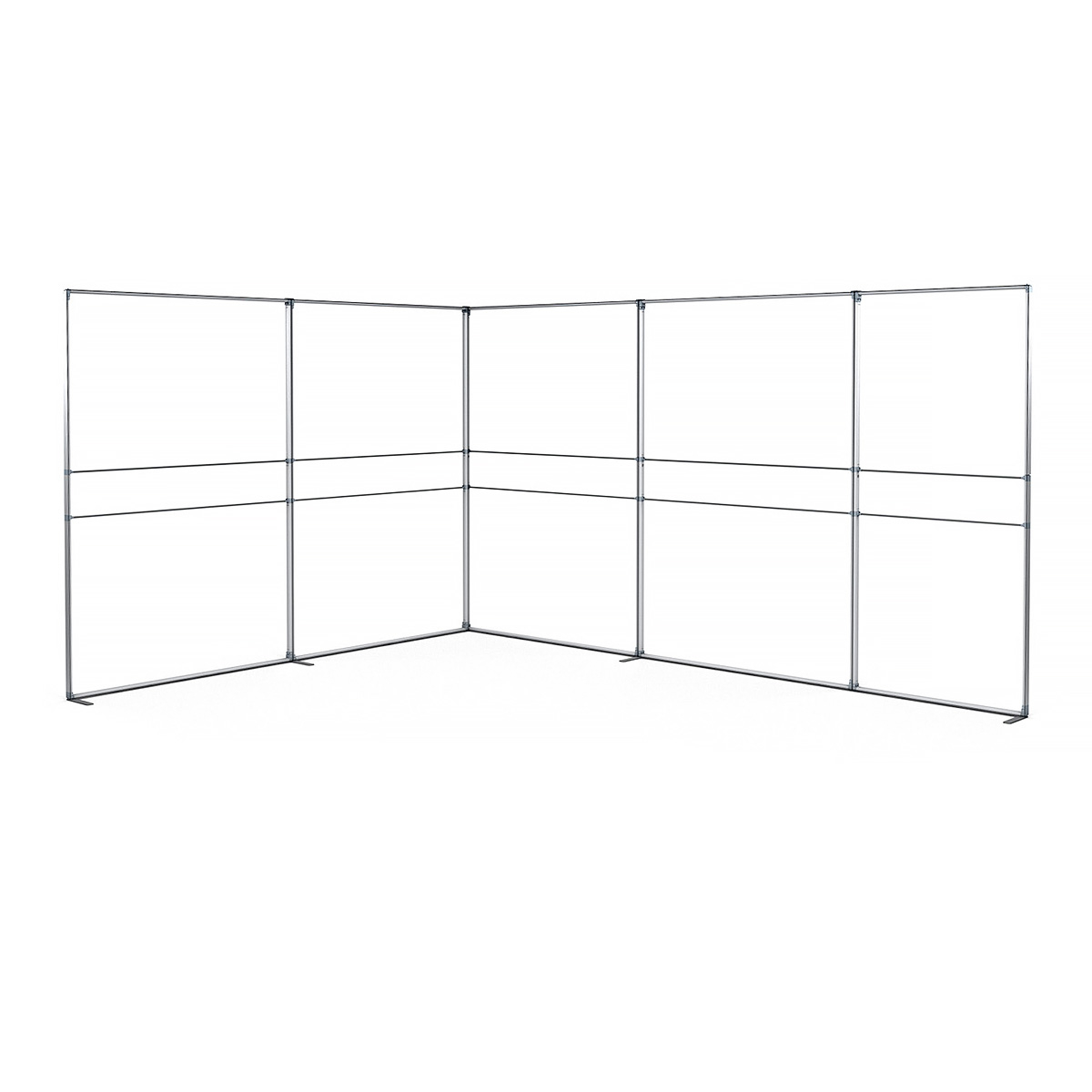 FABLOK® Fabric Exhibition Backdrop L Shape 4m x 4m Aluminium Frames Without Graphics