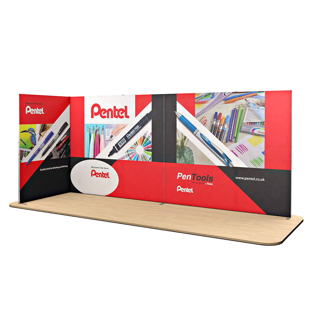 FABLOK<sup>®</sup> Tension Fabric Display Stand Exhibition Backdrop L Shape 5m x 2m