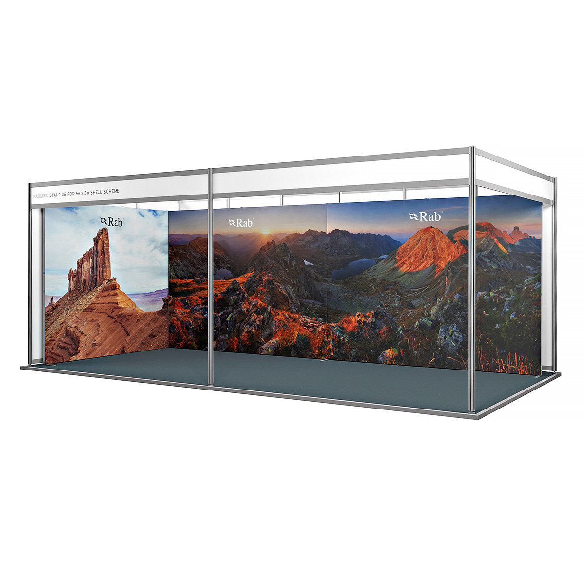 FABLOK® Fabric Exhibition Display 6m x 3m Trade Show Shell Scheme Booth Open Corner