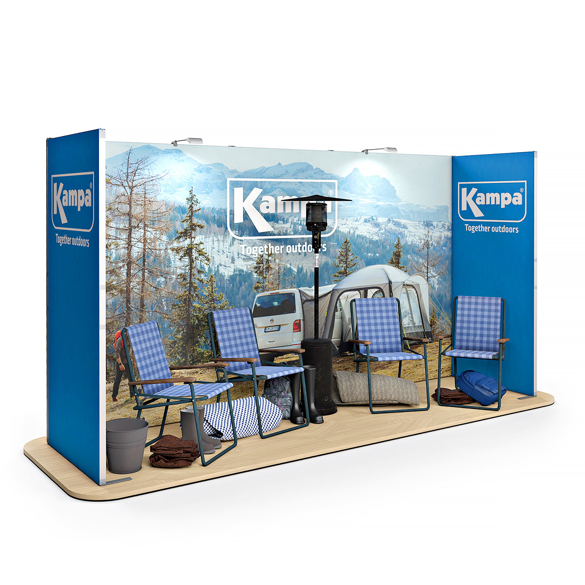 FABLOK® Tension Fabric Display Stand Exhibition Backdrop Corner Display 4x1