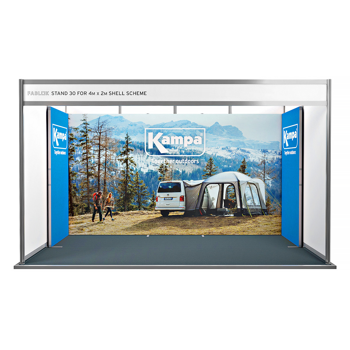 FABLOK® Tension Fabric Display Stand Shell Scheme Exhibition Display U-Shape 4m x 1m