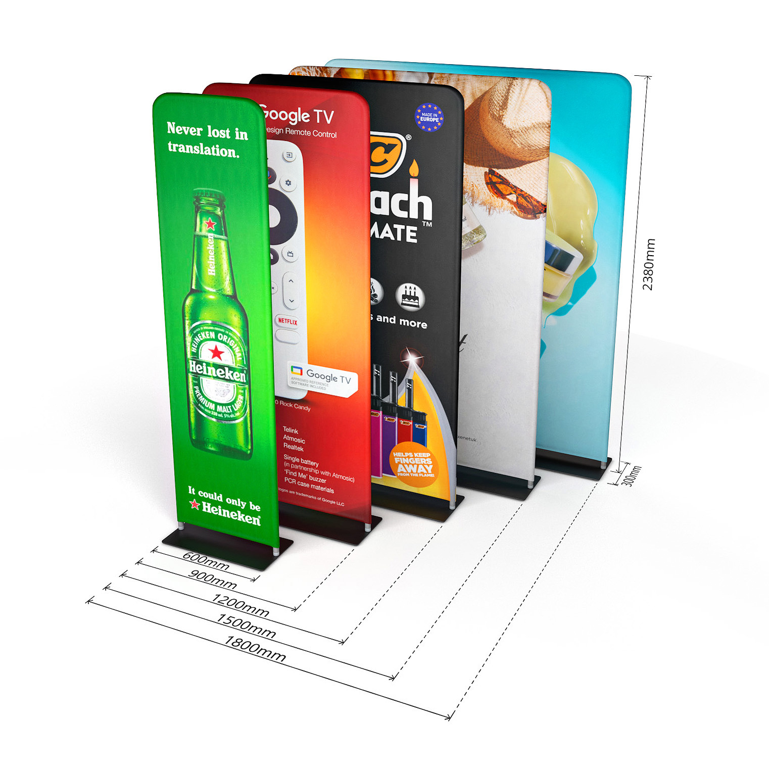 FABRI-BANNER® Fabric Tube Banner Dimensions New