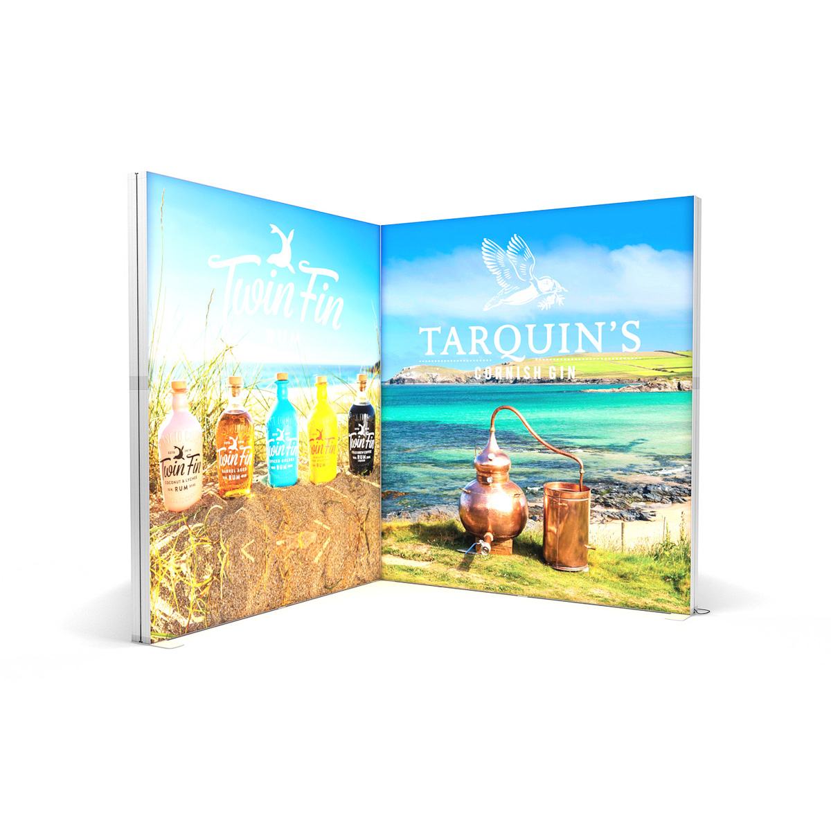 FABRILUX® 2x2 LED Lightboxes Corner Exhibition Stand Kit 06