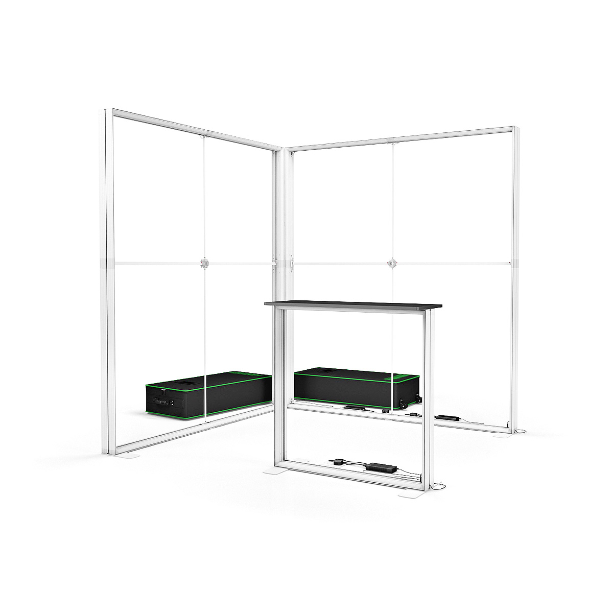 FABRILUX® 2x2 LED Lightboxes White TFS Box Frame Corner Exhibition Stand Kit 6