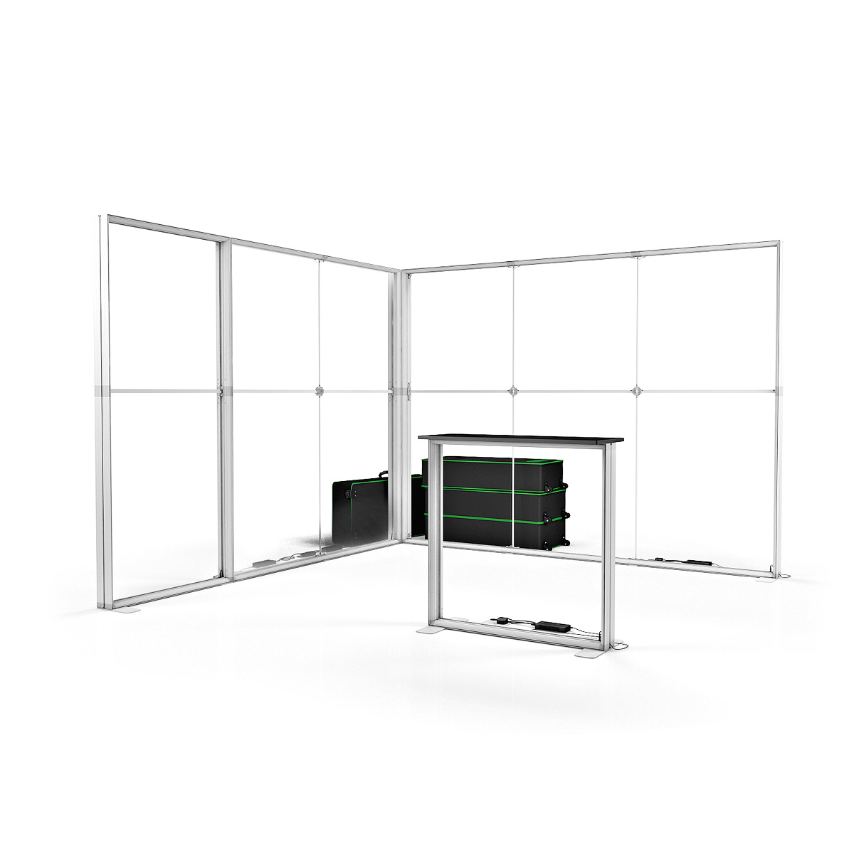 FABRILUX® 3m x 3m LED Lightboxes Tension SEG Fabric Exhibition Stands White Frame Hardware Kit 14