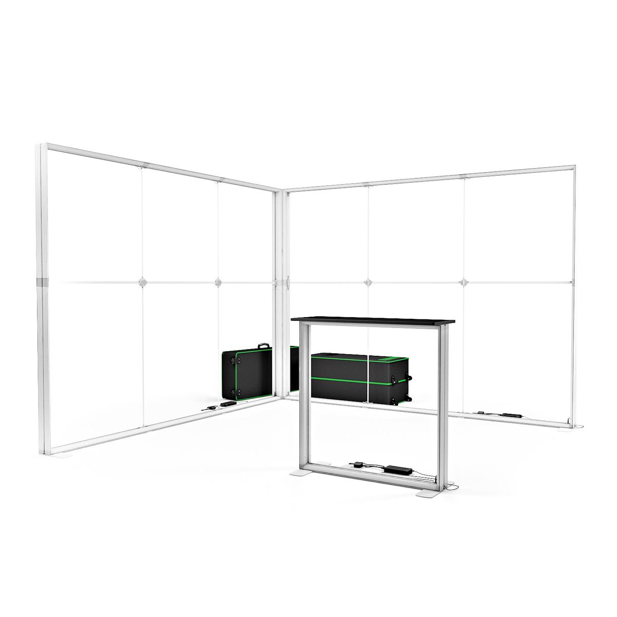 FABRILUX® 3x3 LED Lightbox Fabric Exhibition Stand Display L-Shaped Corner Booth Light Box Frames TFS Kit 12