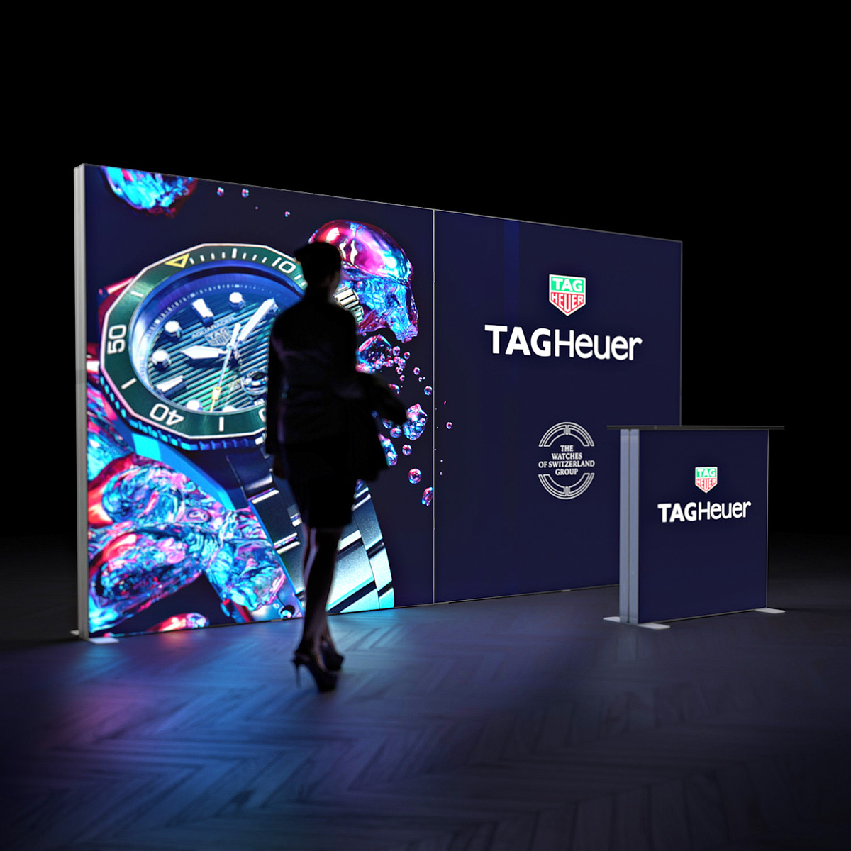 FABRILUX® 4m LED Lightbox Freestanding Exhibition Backwall Illuminated