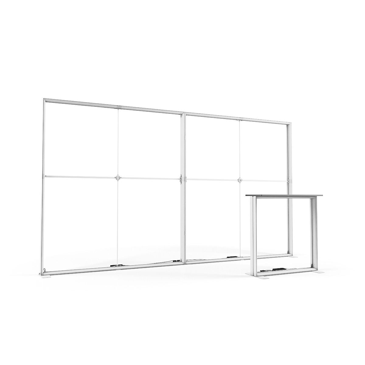 FABRILUX® 4m LED Lightbox White Box Frames Freestanding Exhibition Backwall Kit 1